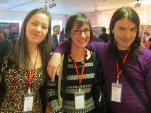 Alice, Jane and Rohan at the London Author Fair