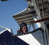 Julie Harris in plane